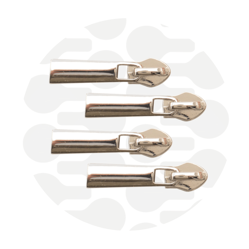 Zipper Zoo - Schuiver rits classic - 4 stuks - Zilver