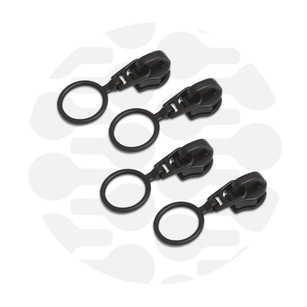 Zipper Zoo - Schuiver rits loop - 4 stuks - Zwart
