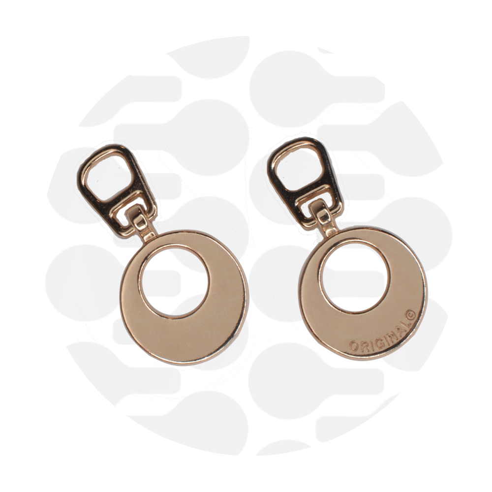 Zipper Zoo - Snap-on pull circle - 2 stuks - Goud