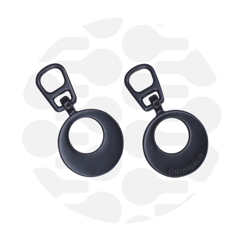 Zipper Zoo - Snap-on pull circle - 2 stuks - Zwart