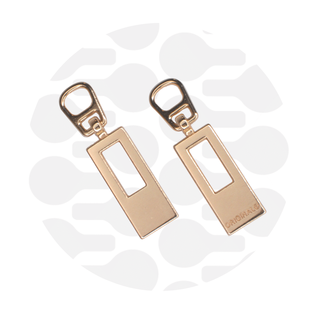 Zipper Zoo - Snap-on pull rectangle - 2 stuks - Goud