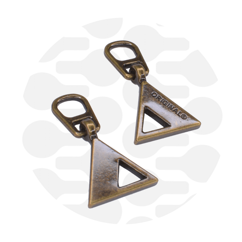 Zipper Zoo - Snap-on pull triangle - 2 stuks - Brons