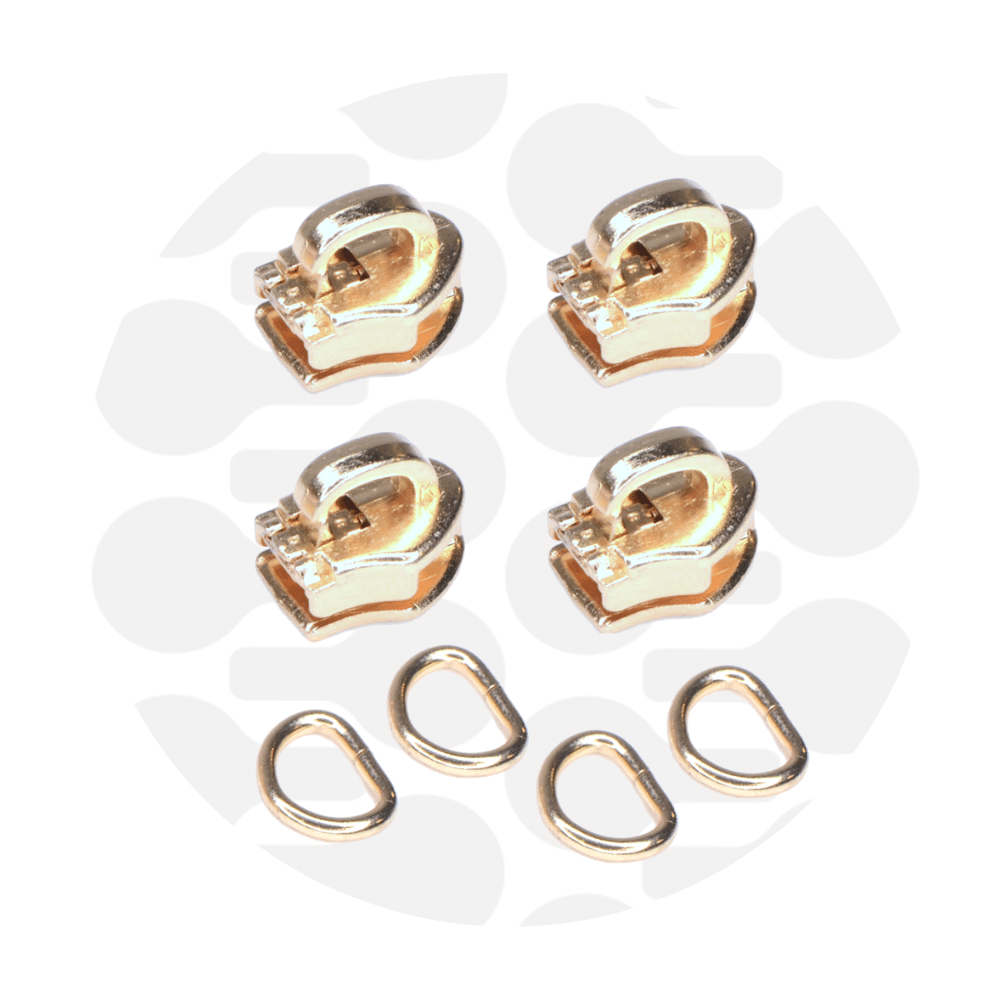 Zipper Zoo - Snap-on schuivers - 4 stuks - Goud