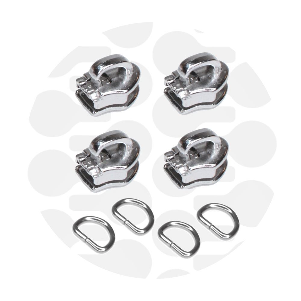 Zipper Zoo - Snap-on schuivers - 4 stuks - Zilver