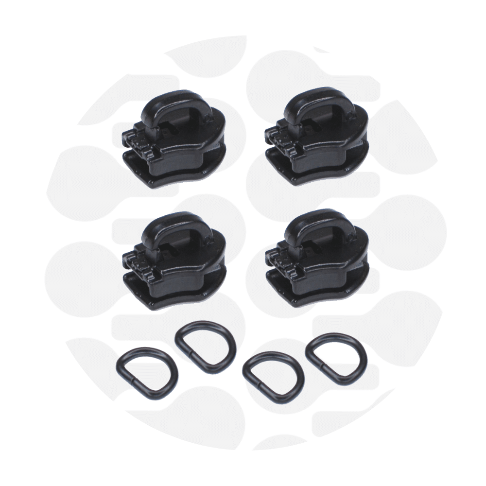 Zipper Zoo - Snap-on schuivers - 4 stuks - Zwart